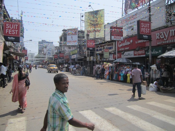 A typical street in Kolkata, India.